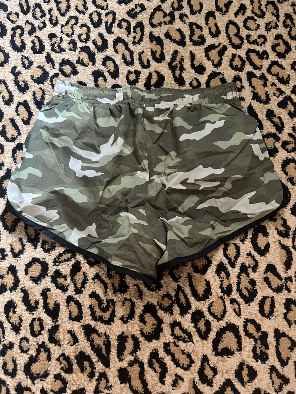 PINK Victoria's Secret Olive Camo Athletic Running Shorts - Picture 4 of 5